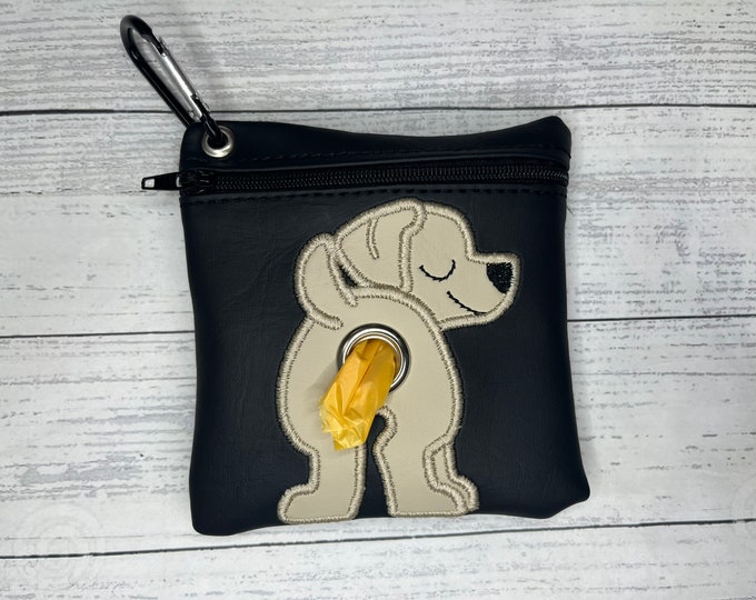 Beige Golden retriever / labrador / Boerboel / Corgidor Dog poop bag holder - Pet waste bag dispenser - handmade - free shipping to canada
