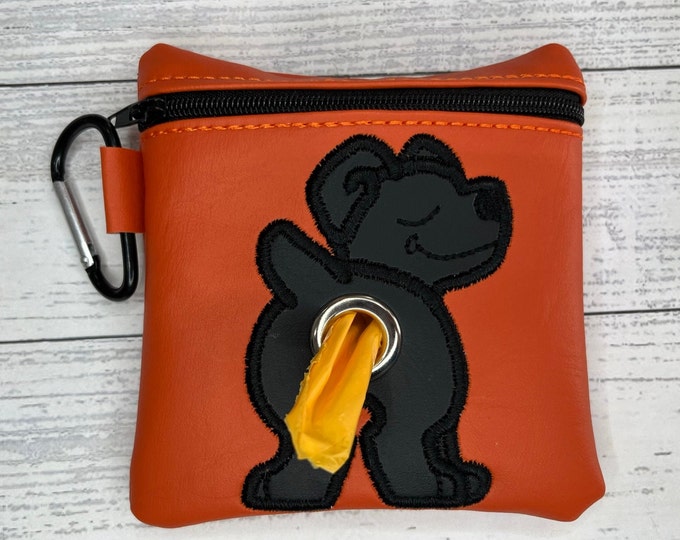 Black cane corso Dog poop bag holder - Pet waste bag dispenser - handmade - free shipping to canada