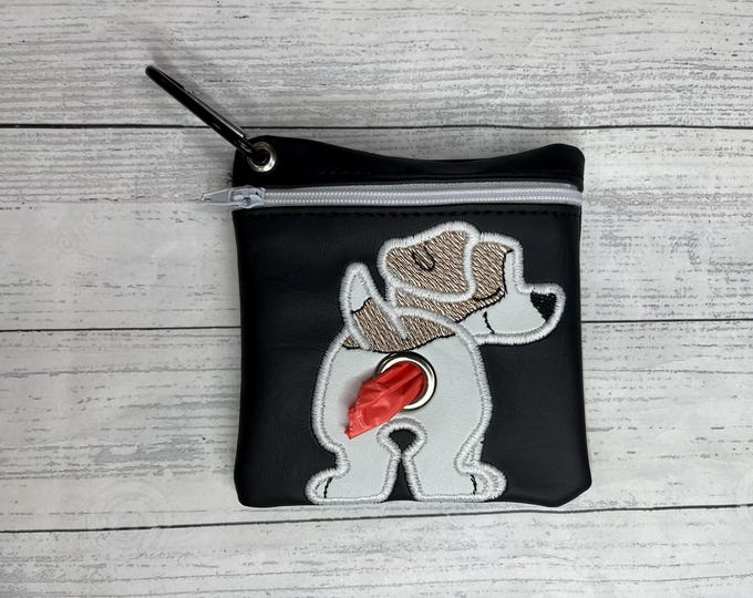 Jack russell Terrier Dog poop bag holder - Pet waste bag dispenser - handmade - free shipping to canada