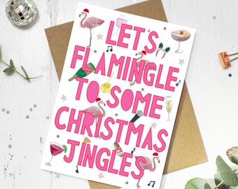 Let/'s Jingle y puente de Navidad flamingle flamencos Divertido Regalo De Navidad engañosos superior
