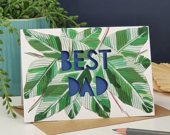 Best Dad Card, Paper Cut Father's Day Card, Card for Dad, Birthday Card for Dad