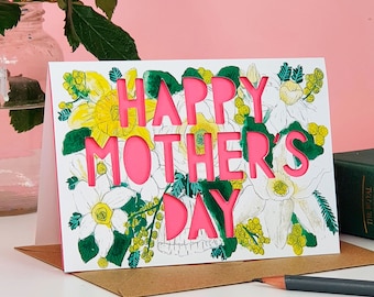 Mothers Day Card, Paper Cut Mothers Day Card, Mother's Day Card