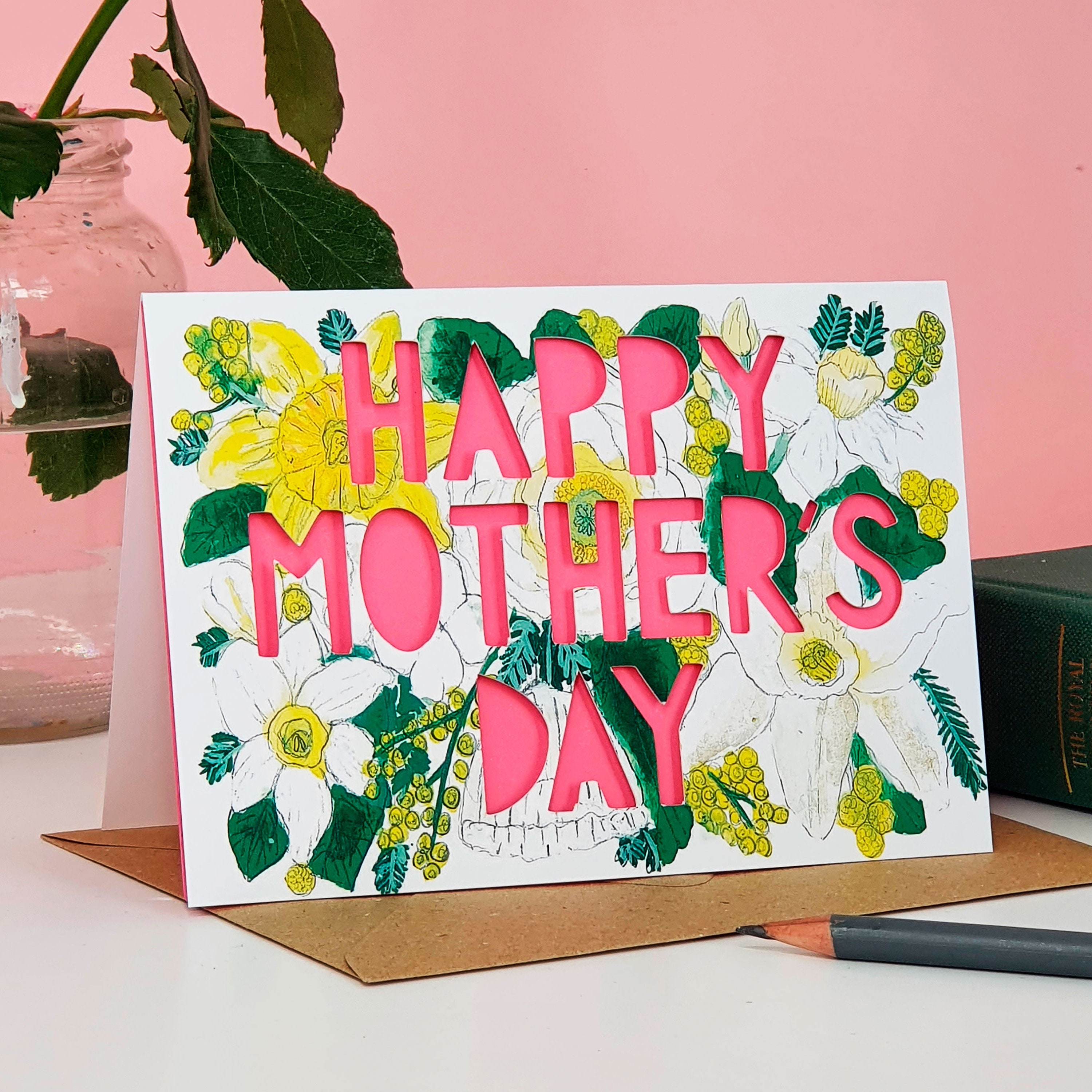 Mothers Day Card, Paper Cut Mothers Day Card, Mother's Day Card