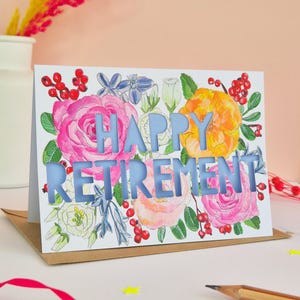 Happy Retirement Card, Paper Cut Retirement Card, Retirement Card, Good Luck on your Retirement