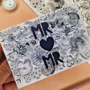 Gay Wedding Paper Cut Wedding Card, Mr and Mr Card, Civil Partnership image 4
