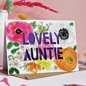 Tante Geburtstagskarte, schöne Tante Papierschnitt Karte, Karte für Tante, Papierschnitt Karte für Tante
