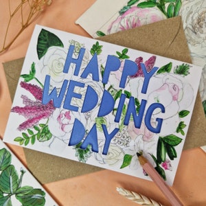 Happy Wedding Day Card, Congratulations on your wedding day card, Wedding Card image 2