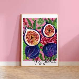 Fig Print, Fig Poster, Fig Art, Fruit Print, Kitchen Print, Kitchen Wall Art, Fig Floral