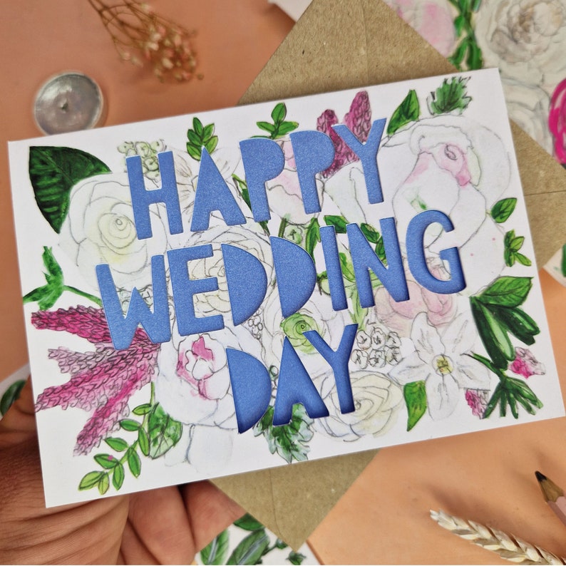 Happy Wedding Day Card, Congratulations on your wedding day card, Wedding Card image 3