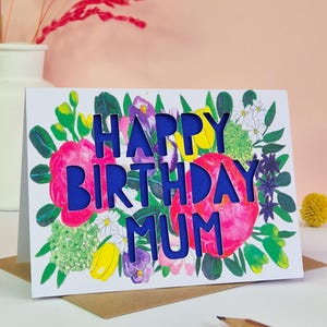 Happy Birthday Mum Card, Mum Birthday Card, Luxury Papercut Mum Card, Birthday Card for Mum image 2