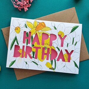 March Birth Flower Paper Cut Birthday Card image 2