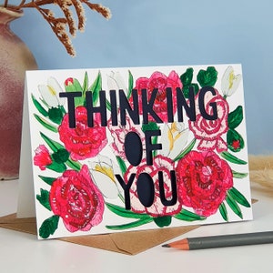 Thinking of You Card, Bereavement card, Card for Grieving or Loss, Condolence Card, Paper Cut Sympathy Card image 1