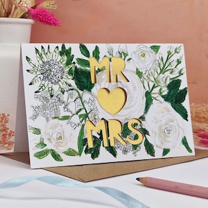 Tarjeta de boda para el Sr. y la Sra., Tarjeta para el Sr. y la Sra., Tarjeta para los novios, Tarjeta de boda