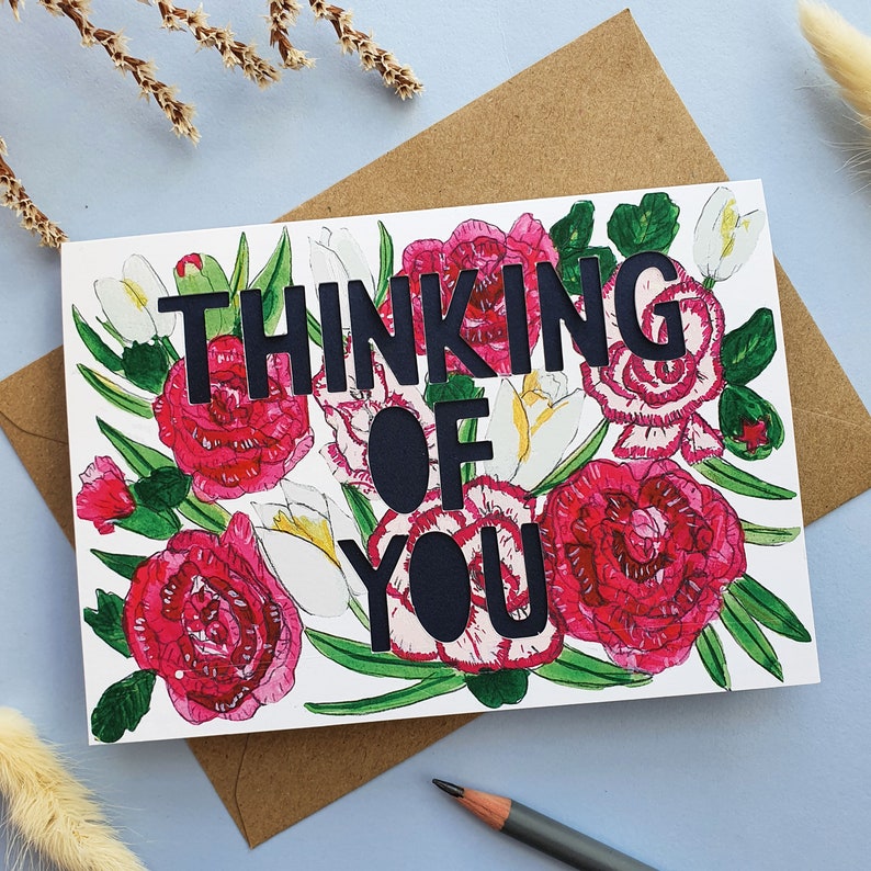 Thinking of You Card, Bereavement card, Card for Grieving or Loss, Condolence Card, Paper Cut Sympathy Card image 2