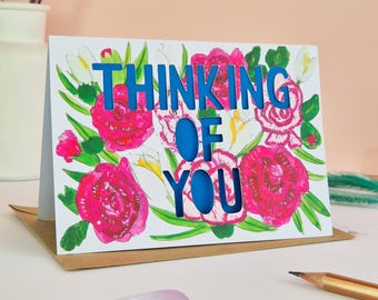 Thinking of You Card, Bereavement card, Card for Grieving or Loss, Condolence Card, Paper Cut Sympathy Card