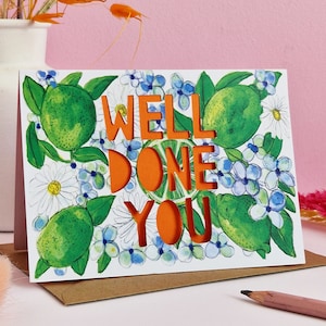 Carte bien fait, papier découpé carte bien fait, carte de réussite à l'examen, carte de test de conduite, carte de remise des diplômes, bien fait YouCard