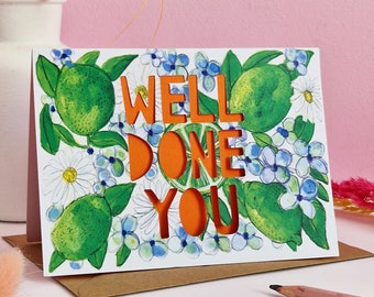 Well Done Card, Paper Cut Well Done Card, Exam Success Card, Driving Test Card, Graduation Card, Well Done YouCard