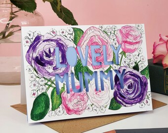 Lovely Mummy Papercut Card, Mothers Day Card for Mummy, Birthday Card for Mummy, Mummy Card