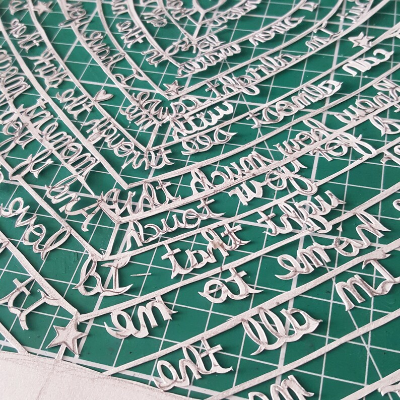 Bespoke Custom Paper Cut Lyrics for Wedding or Paper Etsy