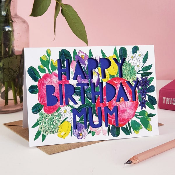 Happy Birthday Mum Paper Cut Card