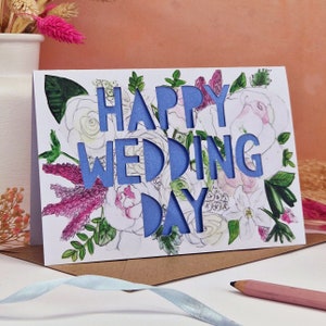Tarjeta de feliz día de boda, Tarjeta de felicitaciones por el día de tu boda, Tarjeta de boda