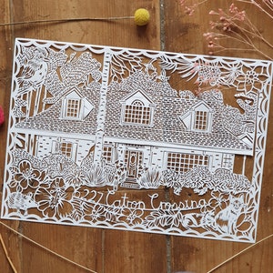 Personalised House Paper cut,  Custom House Portrait