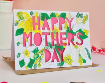 Mothers Day Card, Paper Cut Mothers Day Card, Mother's Day Card, Luxury Papercut Mother’s Day Card, Handmade Card for Mum