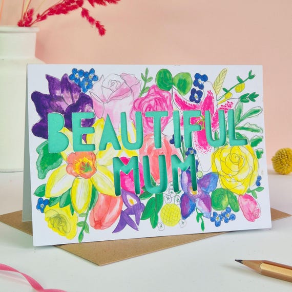 Birthday Card for Mum, Mother's Day Card, Mother's Day Paper Cut Card, Beautiful Mum Card, Papercut Mum Card, Luxury Handmade Card for Mum