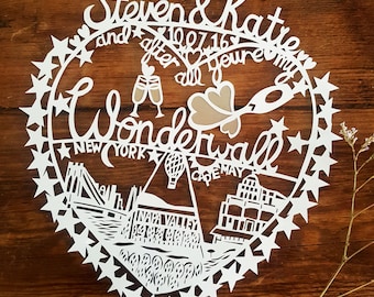 Custom Paper Cut Love Heart, Personalised Anniversary Gift, Handmade Romantic Wall Art, Wedding Gift for Couples