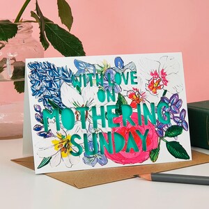 With Love on Mothering Sonntag Papierschnitt-Karte