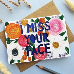 I Miss Your Face Card, Card for Friend, Friendship Card image 2