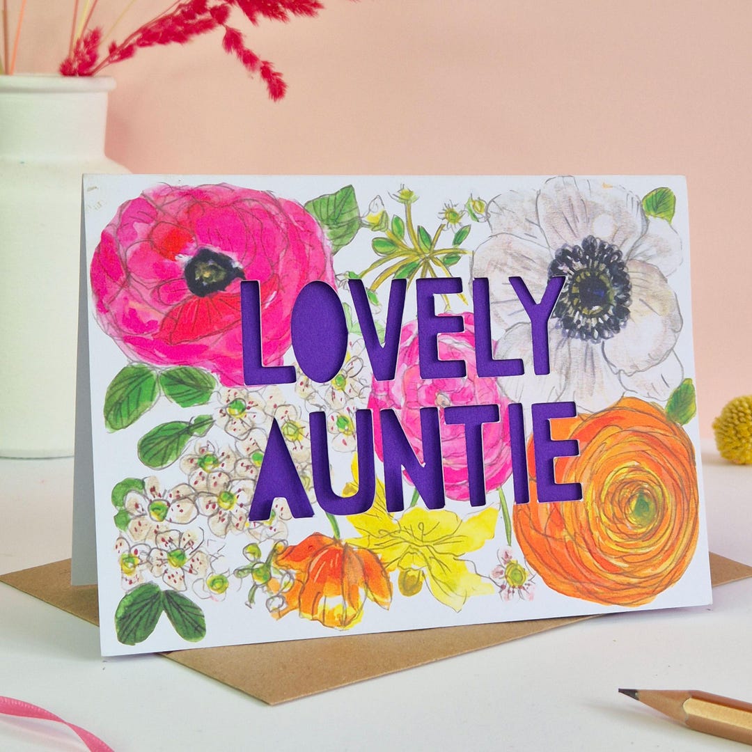 Aunt Birthday Card, Lovely Auntie Paper Cut Card, Card for Aunt, Paper ...