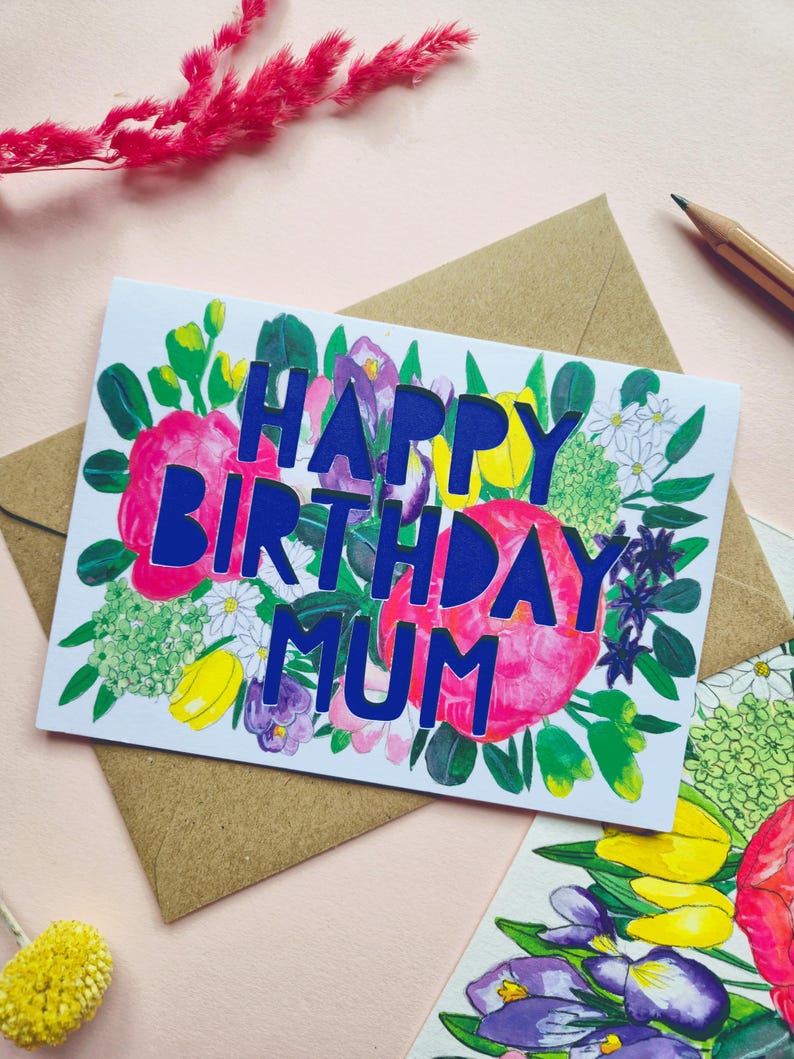 Happy Birthday Mum Card, Mum Birthday Card, Luxury Papercut Mum Card, Birthday Card for Mum image 3