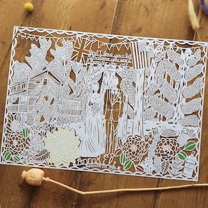 Large Bespoke Wedding or Anniversary Papercut