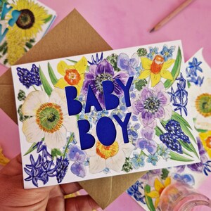 Baby Boy card, New Baby card, Paper cut new baby Card, new baby, Congratulations new baby image 3