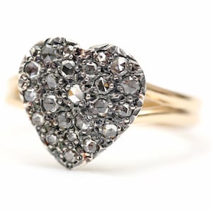 Victorian Rose Cut Diamond Heart Ring