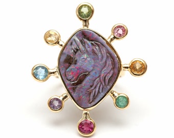 18k Opal Unicorn Ring