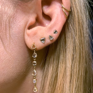 18k Rose Cut Diamond Earrings