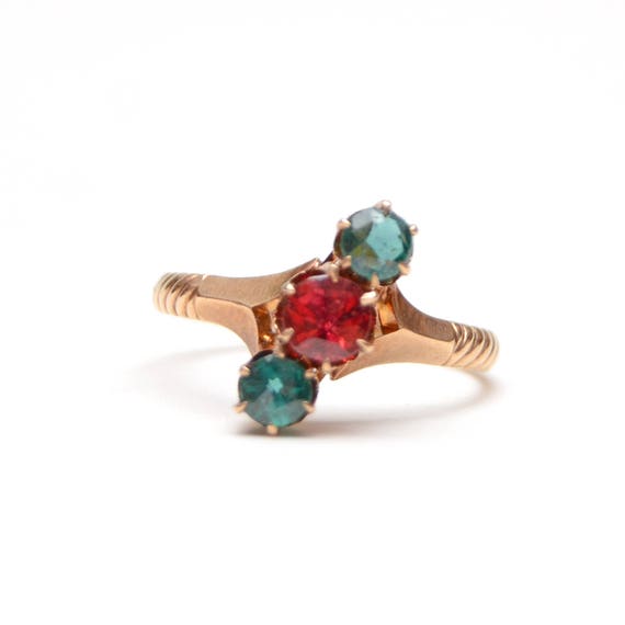 10k Victorian Garnet "Christmas" Ring