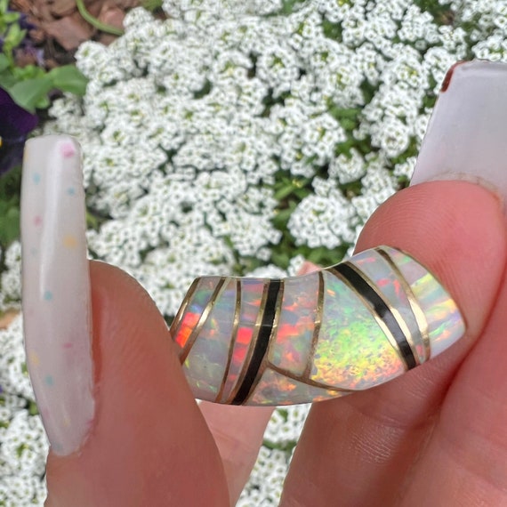 14k Australian Opal Inlay Slide - image 3