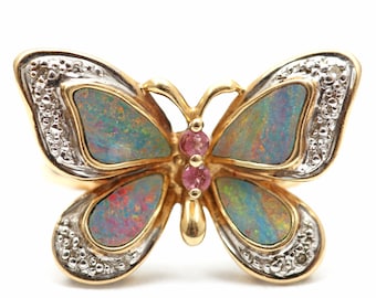 Opal Butterfly Ring