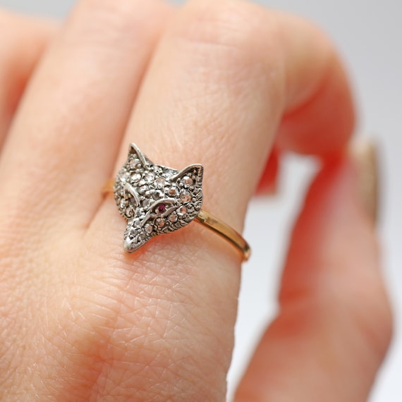15k Diamond Fox Ring Etsy Australia