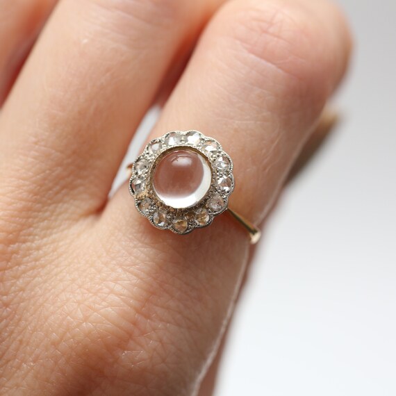 Victorian Rock Crystal Diamond Ring - image 5