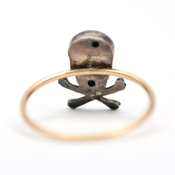 Gold and Sterling Skull Ring - image 4