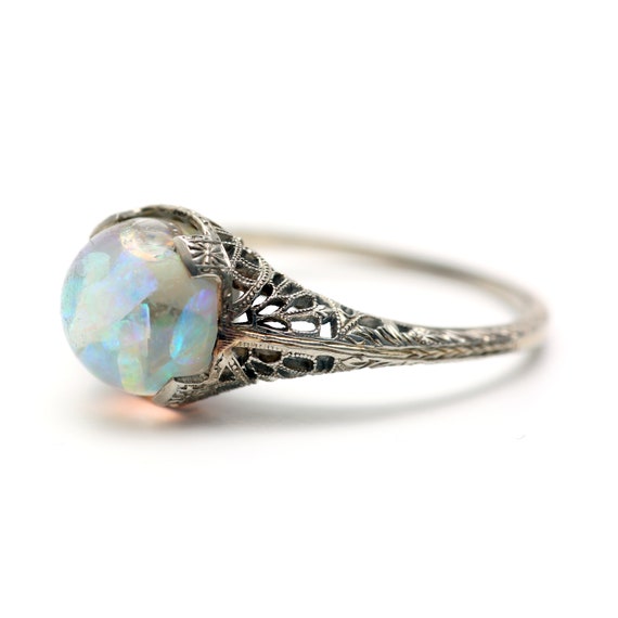 14k Floating Opal Ring - image 2