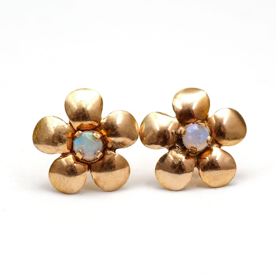 Opal Flower Earrings