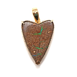 14k Heartbreaker Boulder Opal Pendant