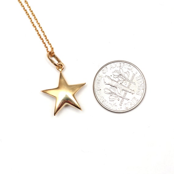 14k Puffy Star Necklace - image 3