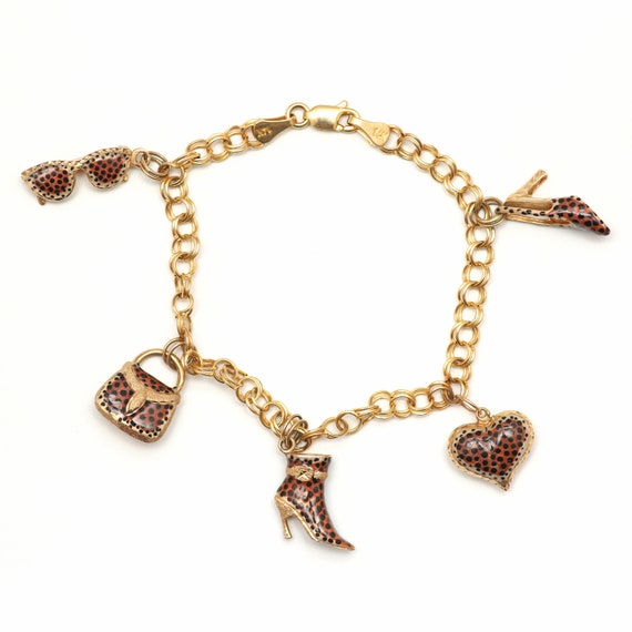 Enamel charm bracelet deals