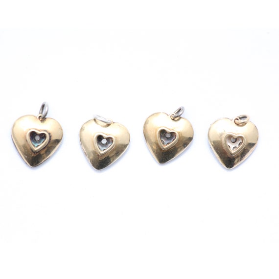 10k Rose Cut Diamond Heart Charms - image 2